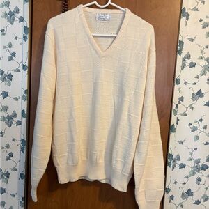 Christian Dior Men's Ivory V-Neck Sweater